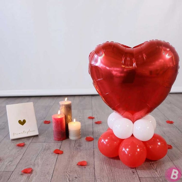 Bouquet de ballons à l'air Cœur Ruby Mini