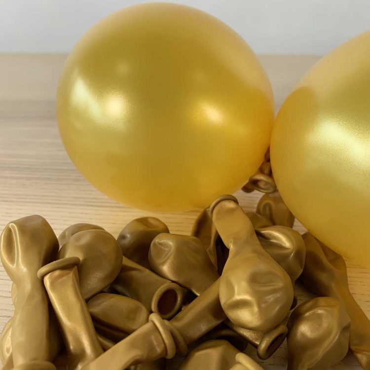 ballons gonflés 13cm metal or