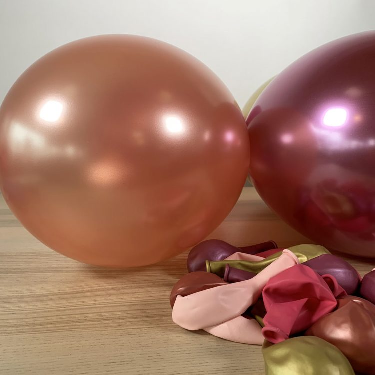 20 ballons rose et or gonflés