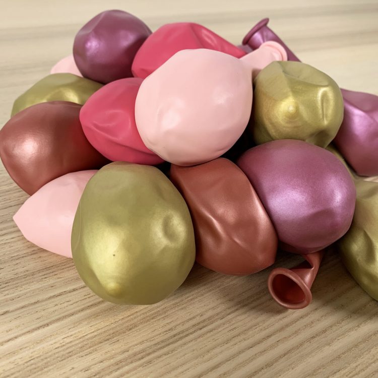 pochette 20 ballons 30cm rose et or