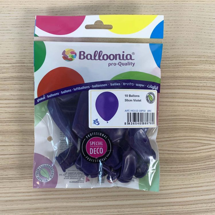 pochette ballons 30cm violet