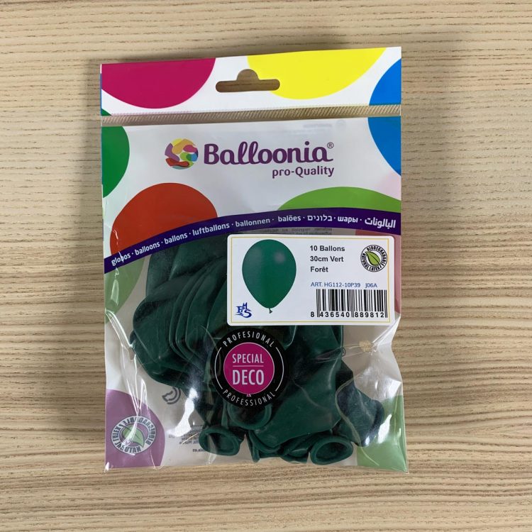 pochette ballons vert foret 30cm