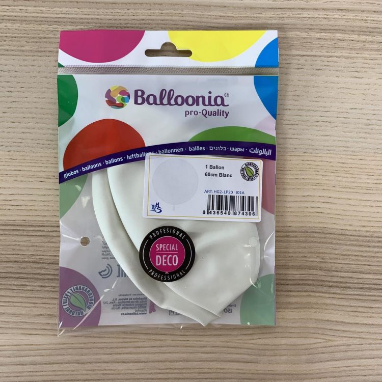 Pochette Ballon 60cm Blanc