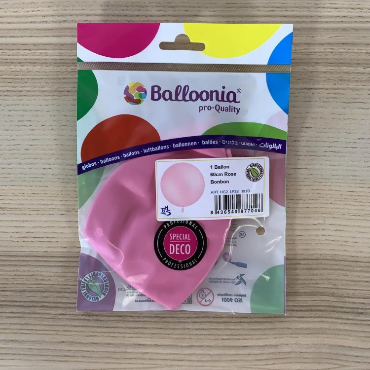 Pochette Ballon 60cm Rose Bonbon