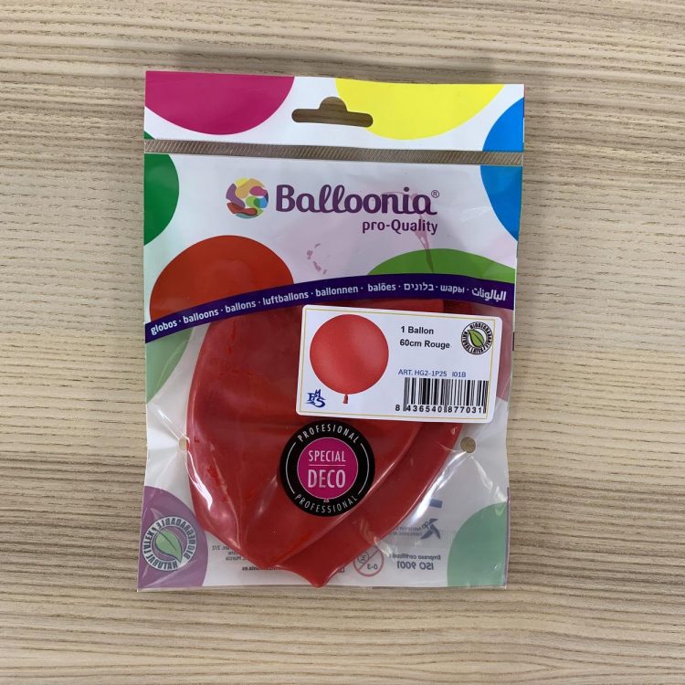 Pochette Ballon 60cm Rouge