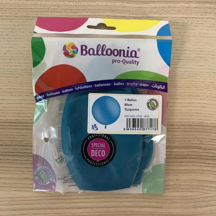 Pochette Ballon 60cm Turquoise