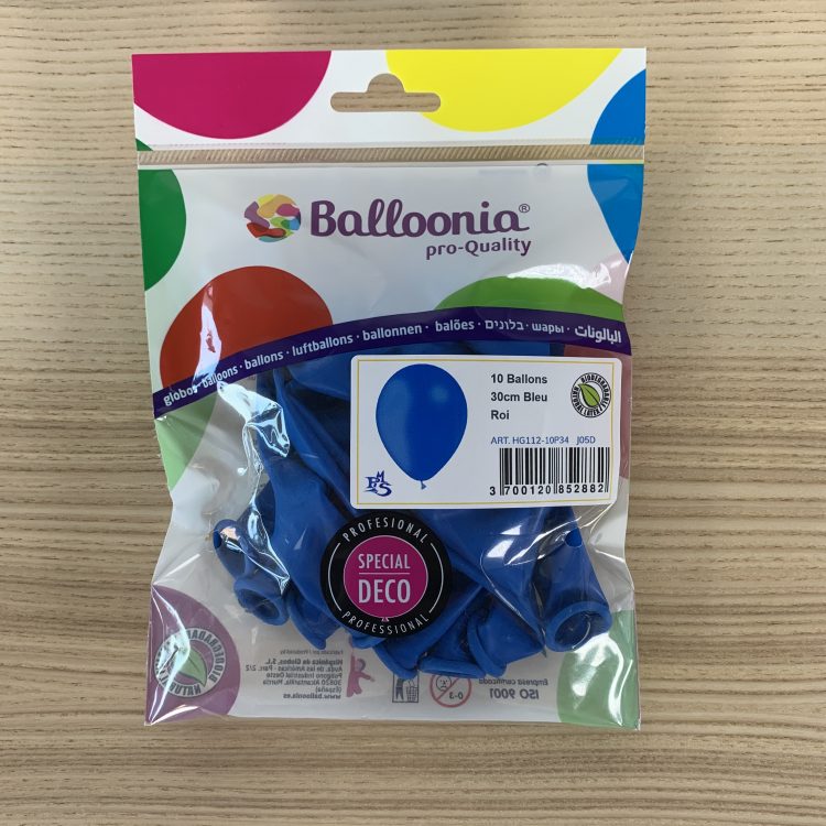 Pochette Ballons 30cm Bleu Roi