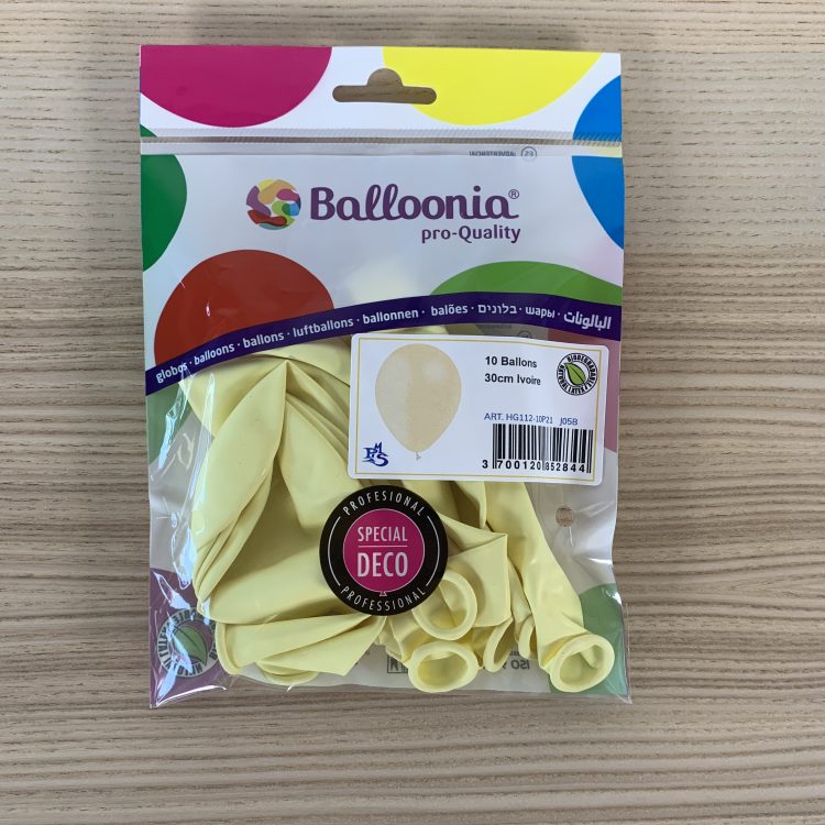 Pochette Ballons 30cm Ivoire
