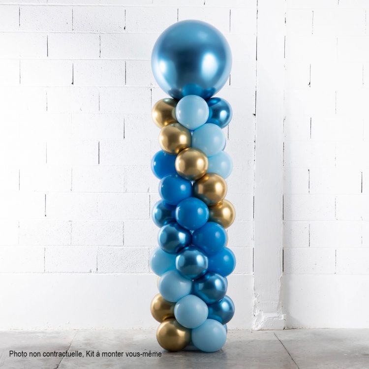 kit colonne ballons bleu et or