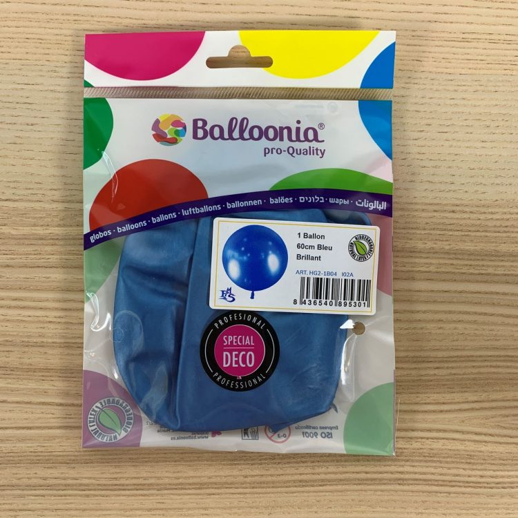 Pochette Ballon 60cm Bleu Brillant
