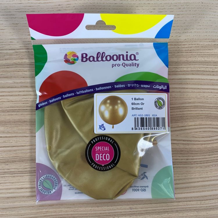Pochette Ballon 60cm Or Brillant
