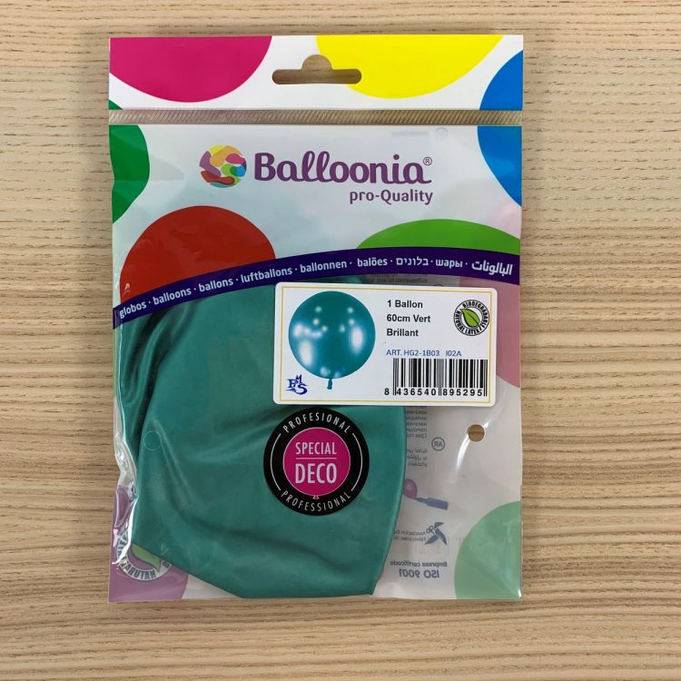 Pochette Ballon 60cm Vert Brillant